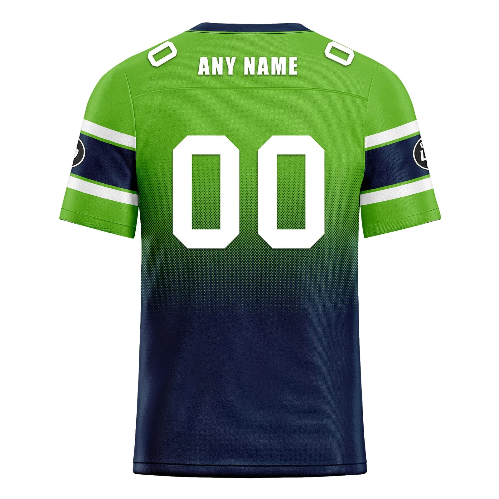 Custom Green Blue Seattle Personalized Authentic Football Jersey FBJ02-D020249-27