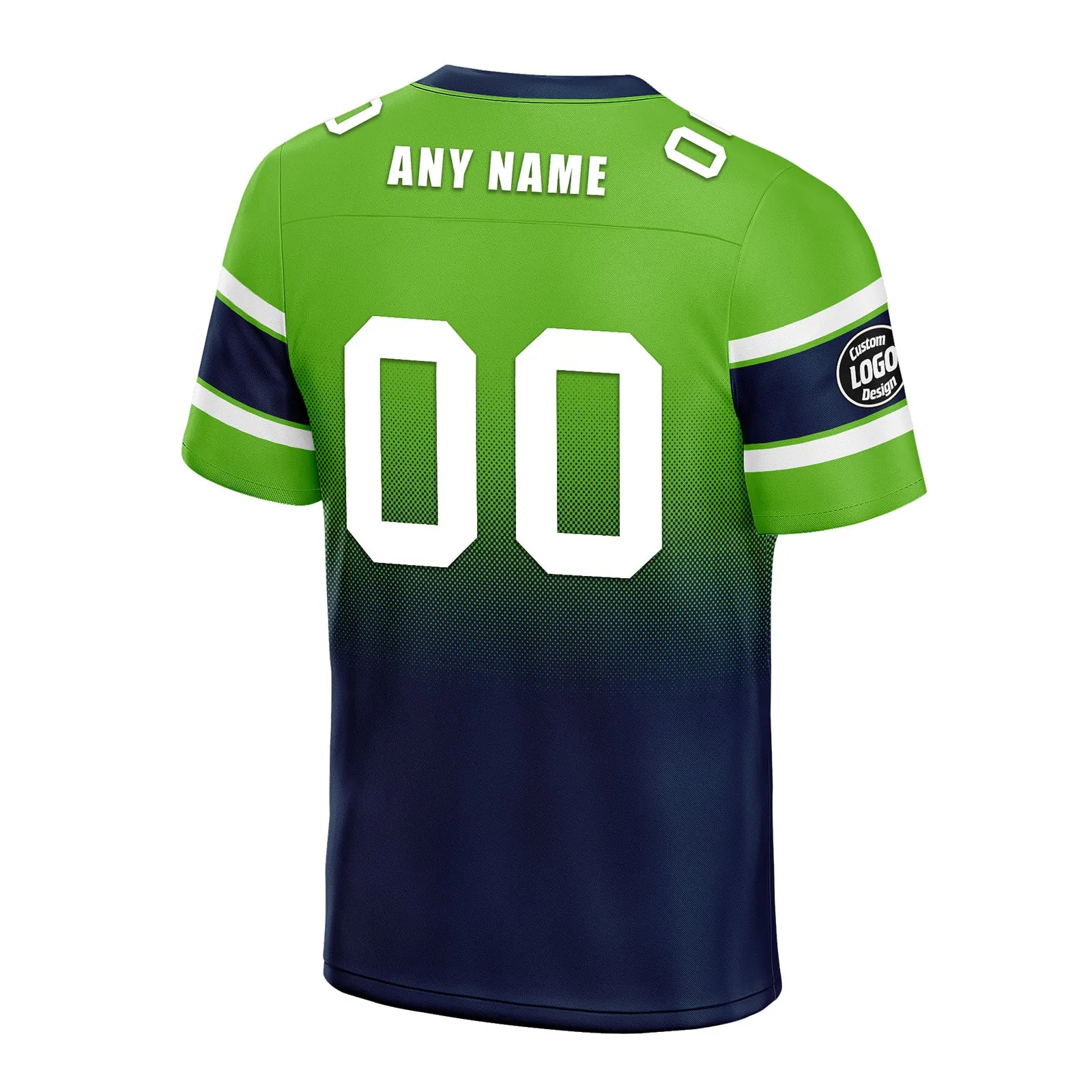 Custom Green Blue Seattle Personalized Authentic Football Jersey FBJ02-D020249-27