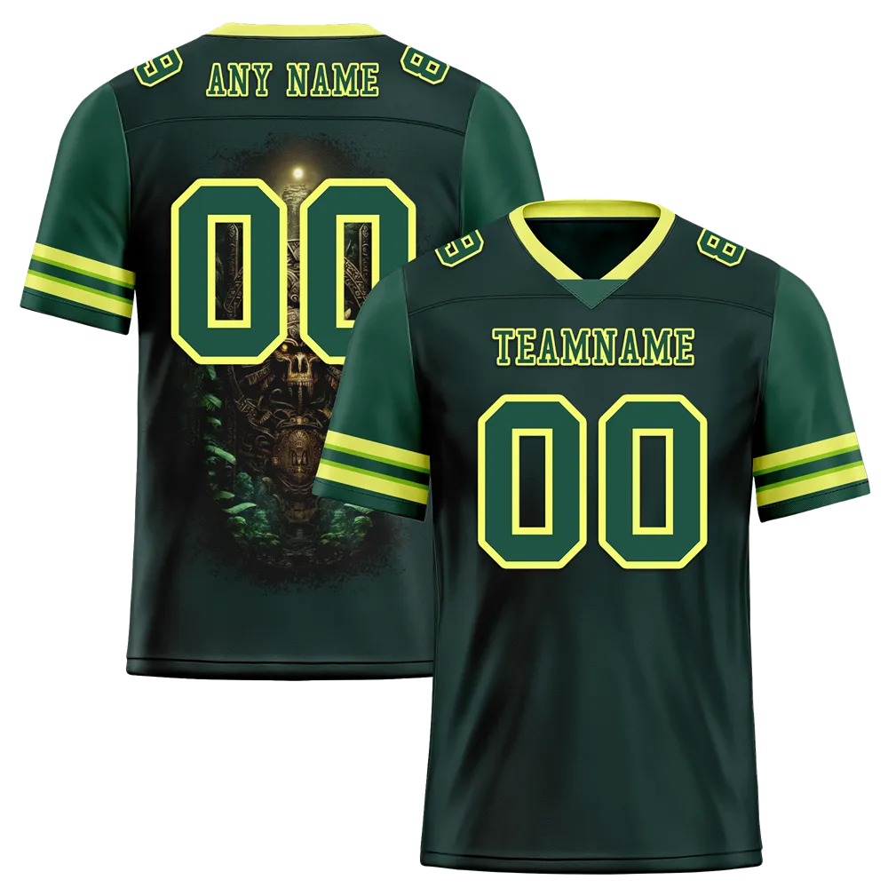 Custom Green Skull Fashion Green Personalized Authentic Football Jersey FBJ02-bc0fbb9
