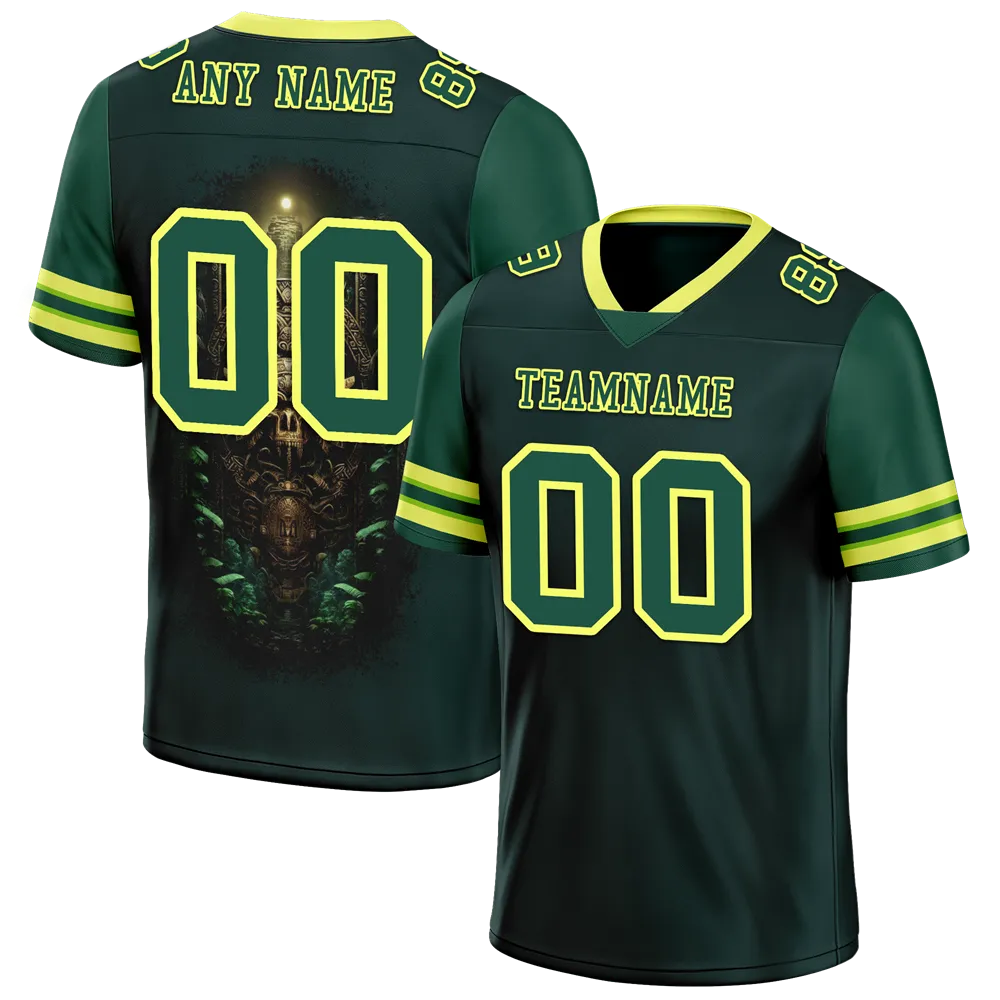 Custom Green Skull Fashion Green Personalized Authentic Football Jersey FBJ02-bc0fbb9