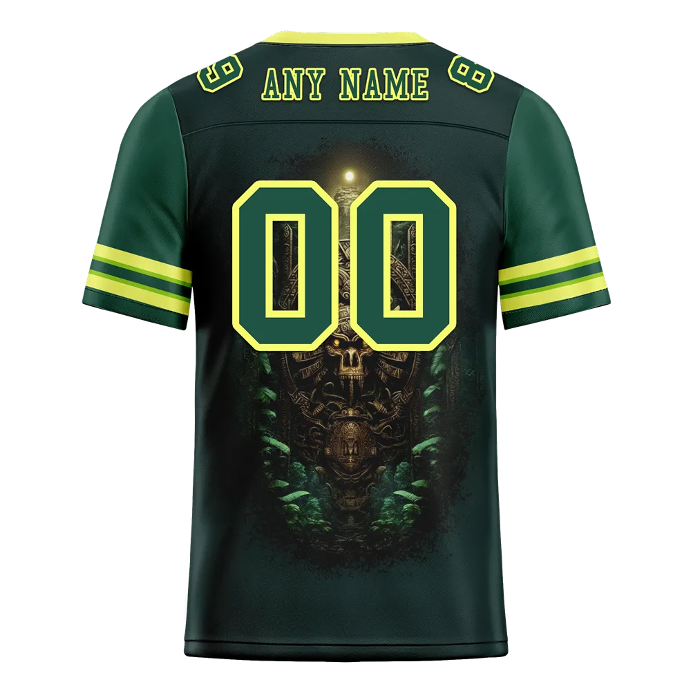 Custom Green Skull Fashion Green Personalized Authentic Football Jersey FBJ02-bc0fbb9