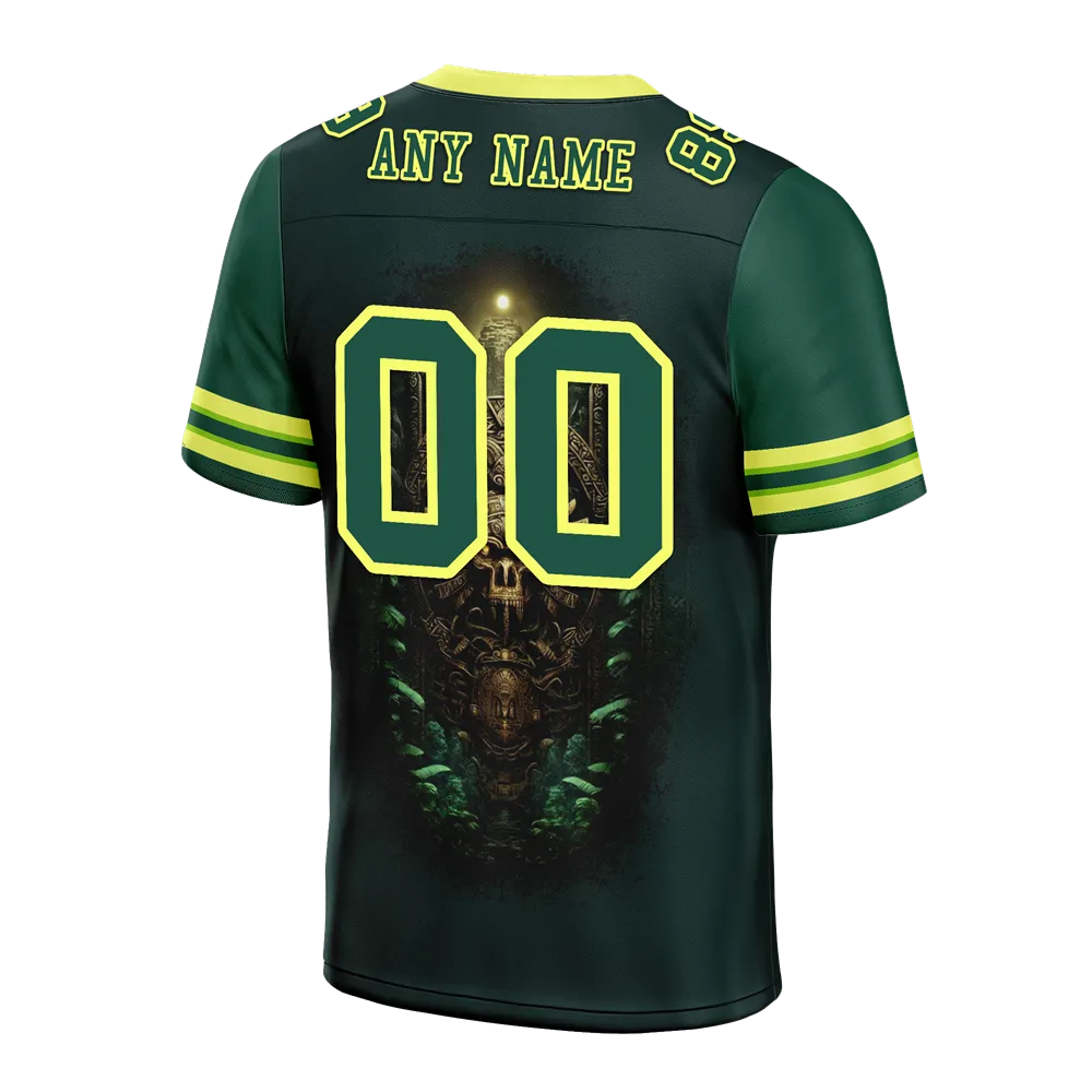 Custom Green Skull Fashion Green Personalized Authentic Football Jersey FBJ02-bc0fbb9