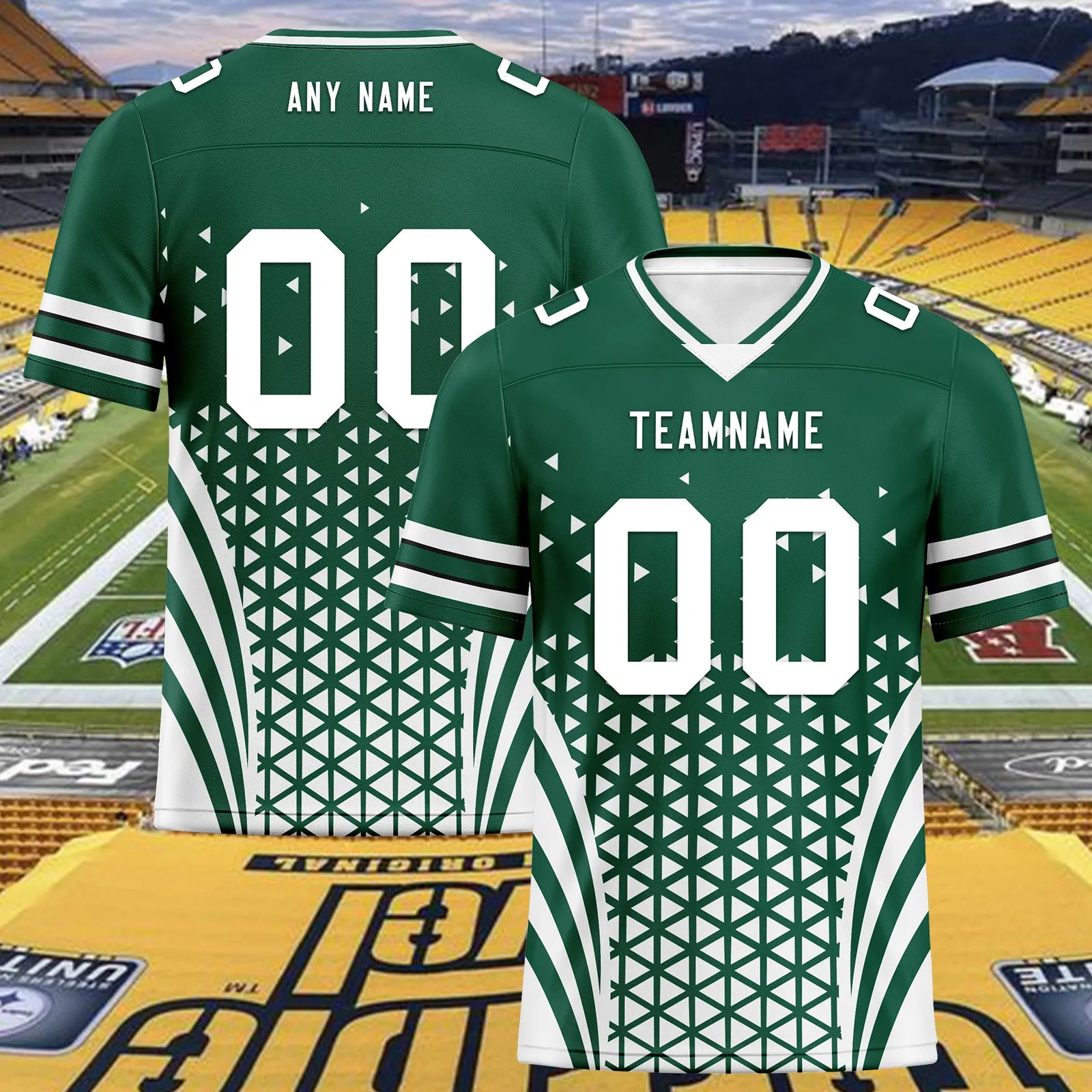 Custom Green White New York Personalized Authentic Football Jersey FBJ02-D023033-28