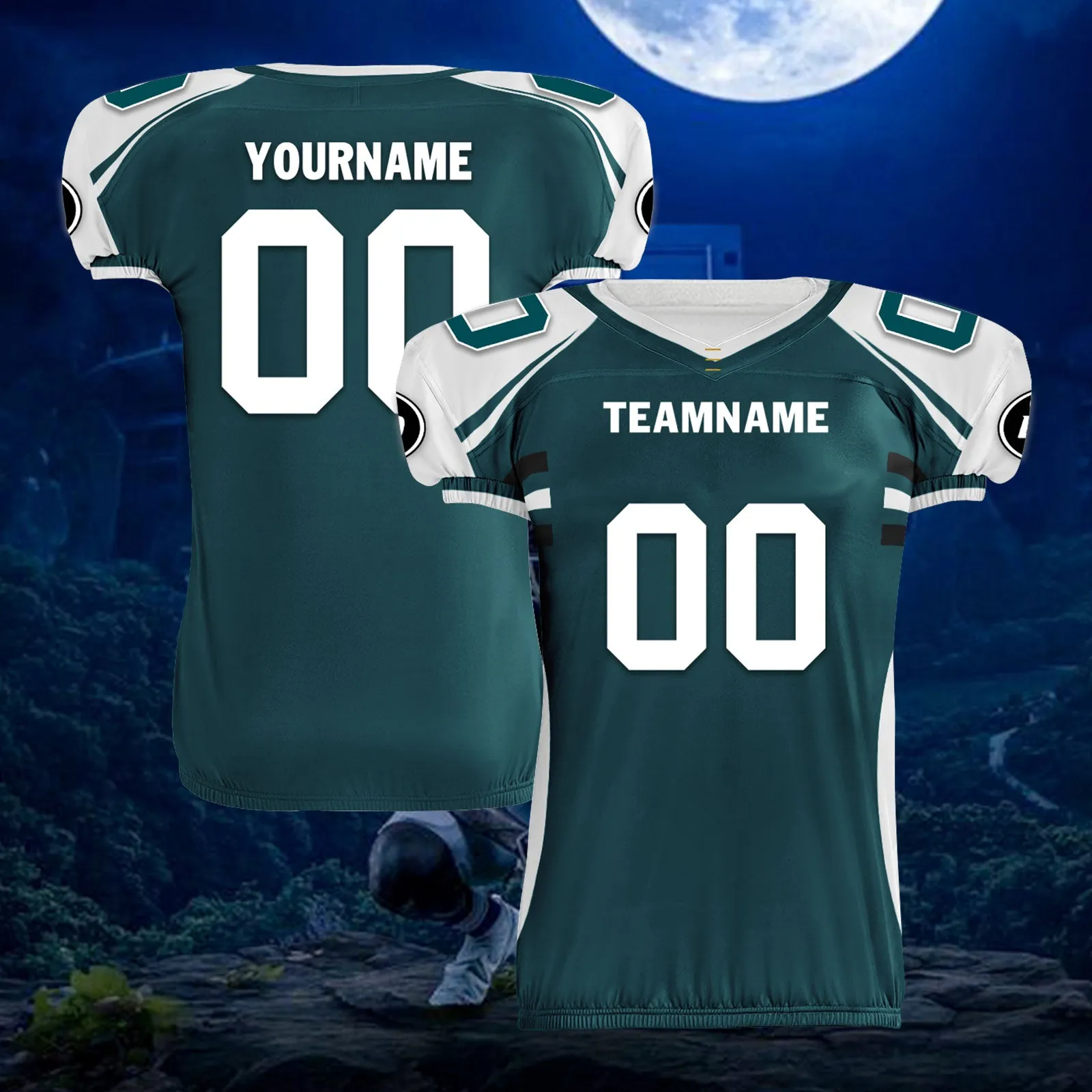 Custom Green White Pennsylvania High-Performance American Football Jersey FBJ06-D023001-23