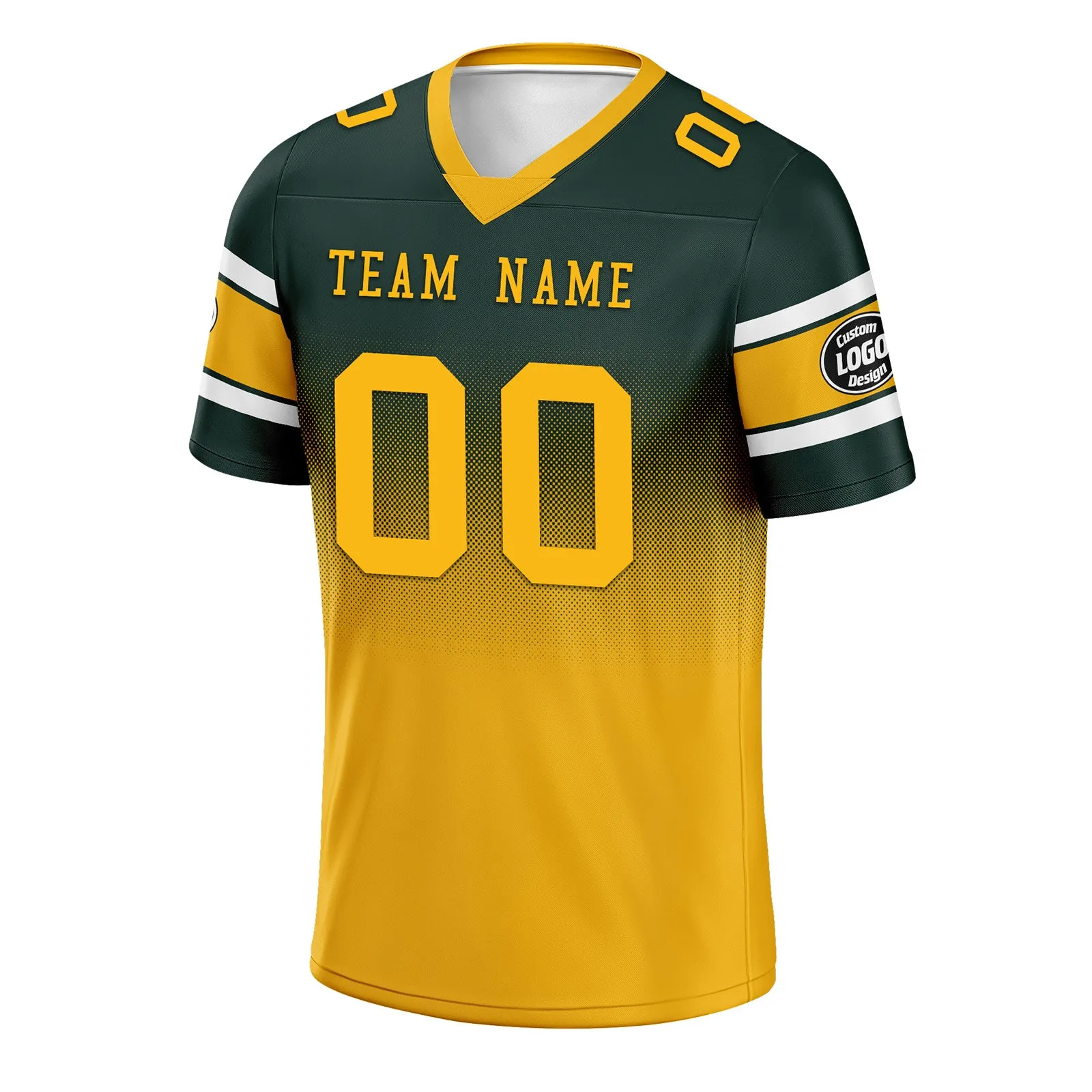 Custom Green Yellow Green Bay Personalized Authentic Football Jersey FBJ02-D020249-13