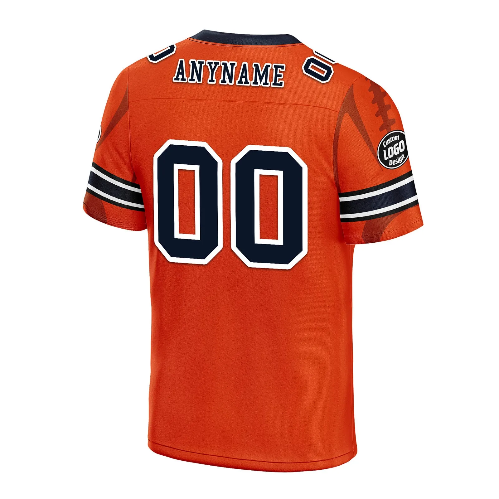 Custom Orange Chicago Personalized Authentic Football Jersey FBJ02-D025033-7