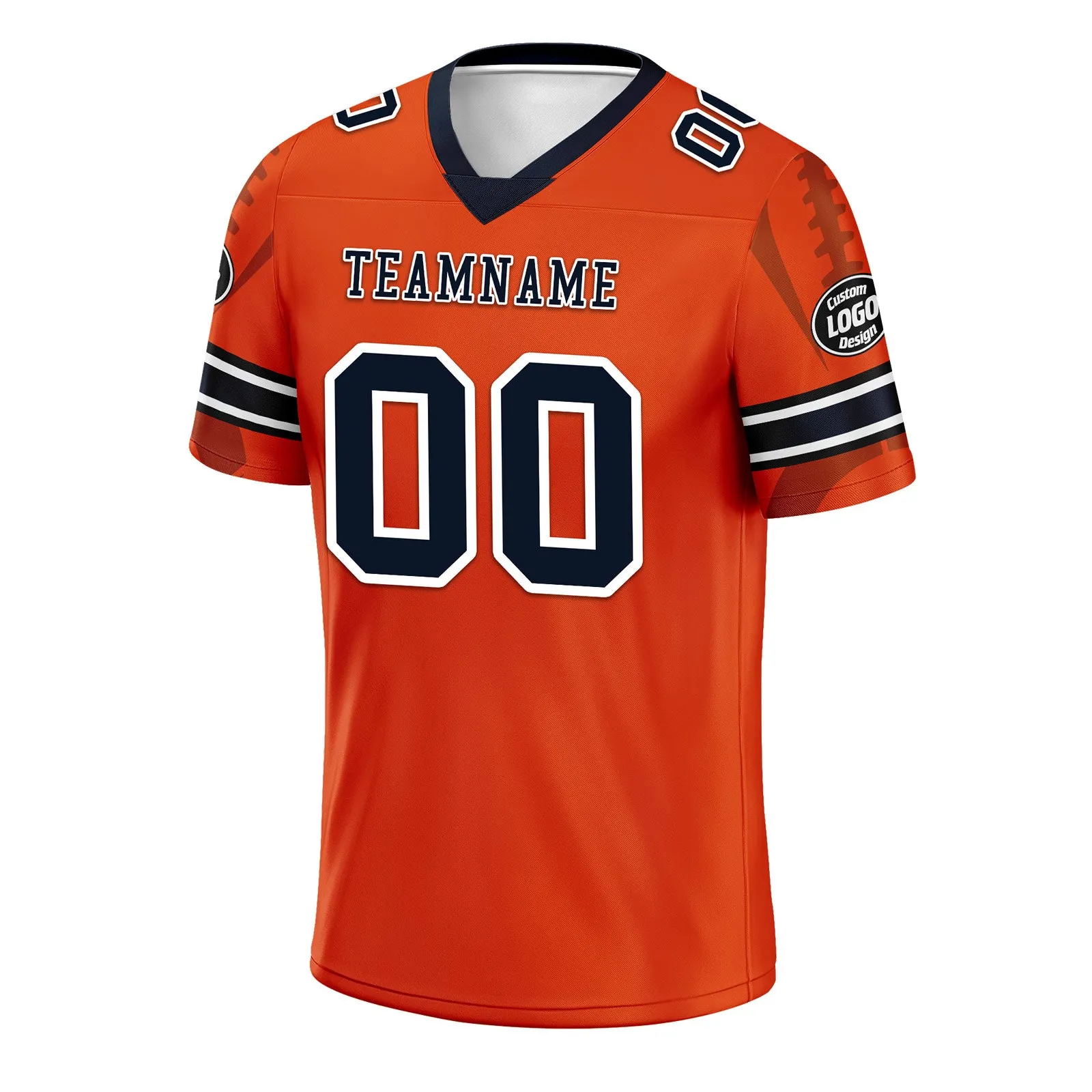 Custom Orange Chicago Personalized Authentic Football Jersey FBJ02-D025033-7