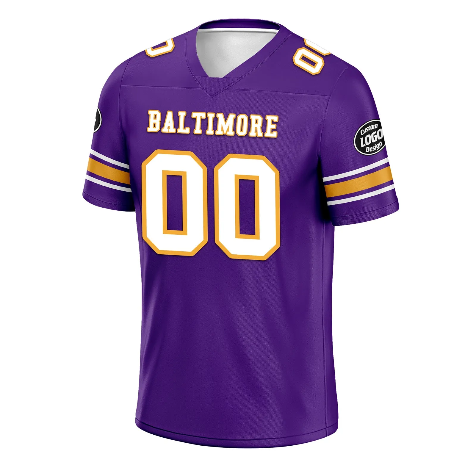 Custom Purple Baltimore Personalized Authentic Football Jersey FBJ02-D020256-32