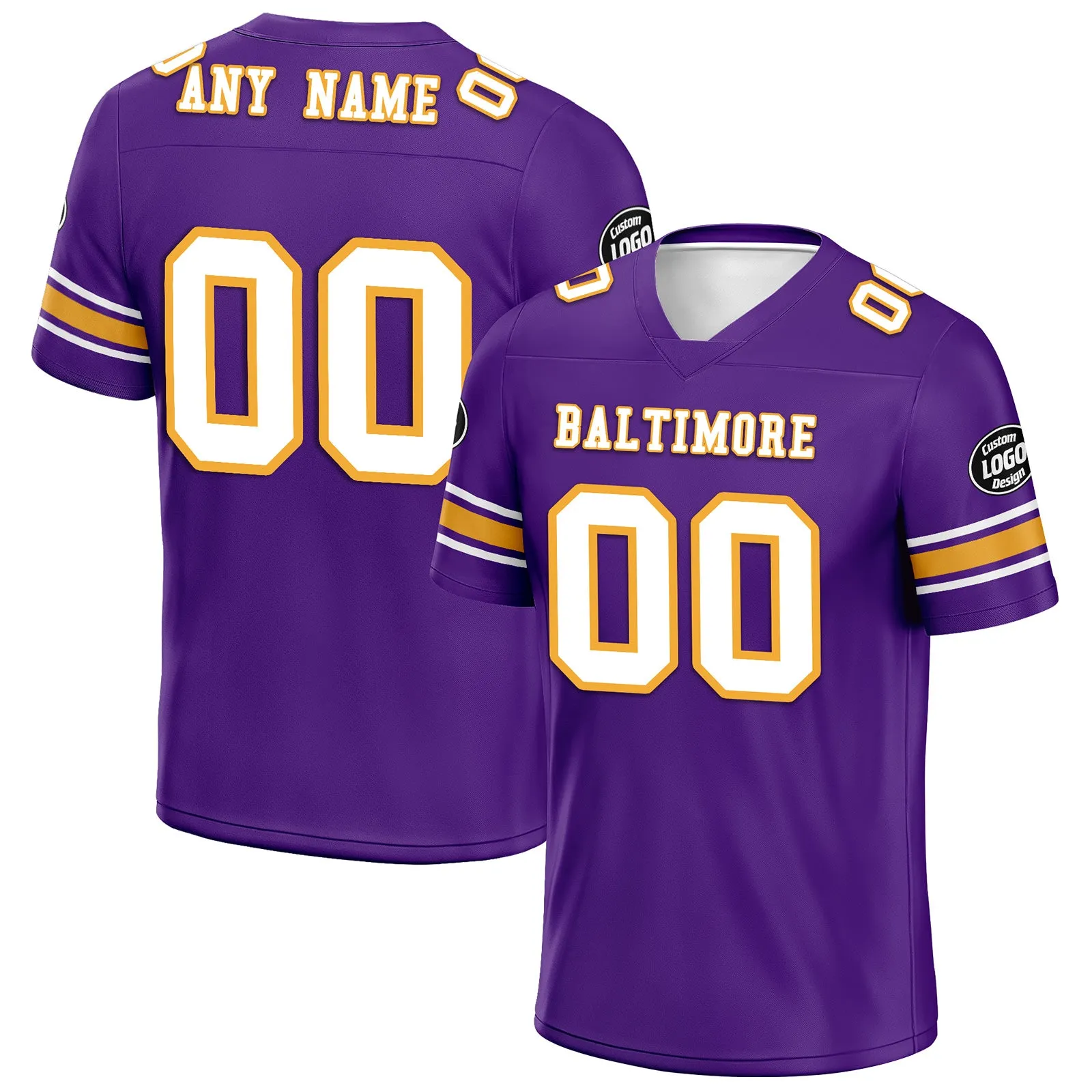 Custom Purple Baltimore Personalized Authentic Football Jersey FBJ02-D020256-32