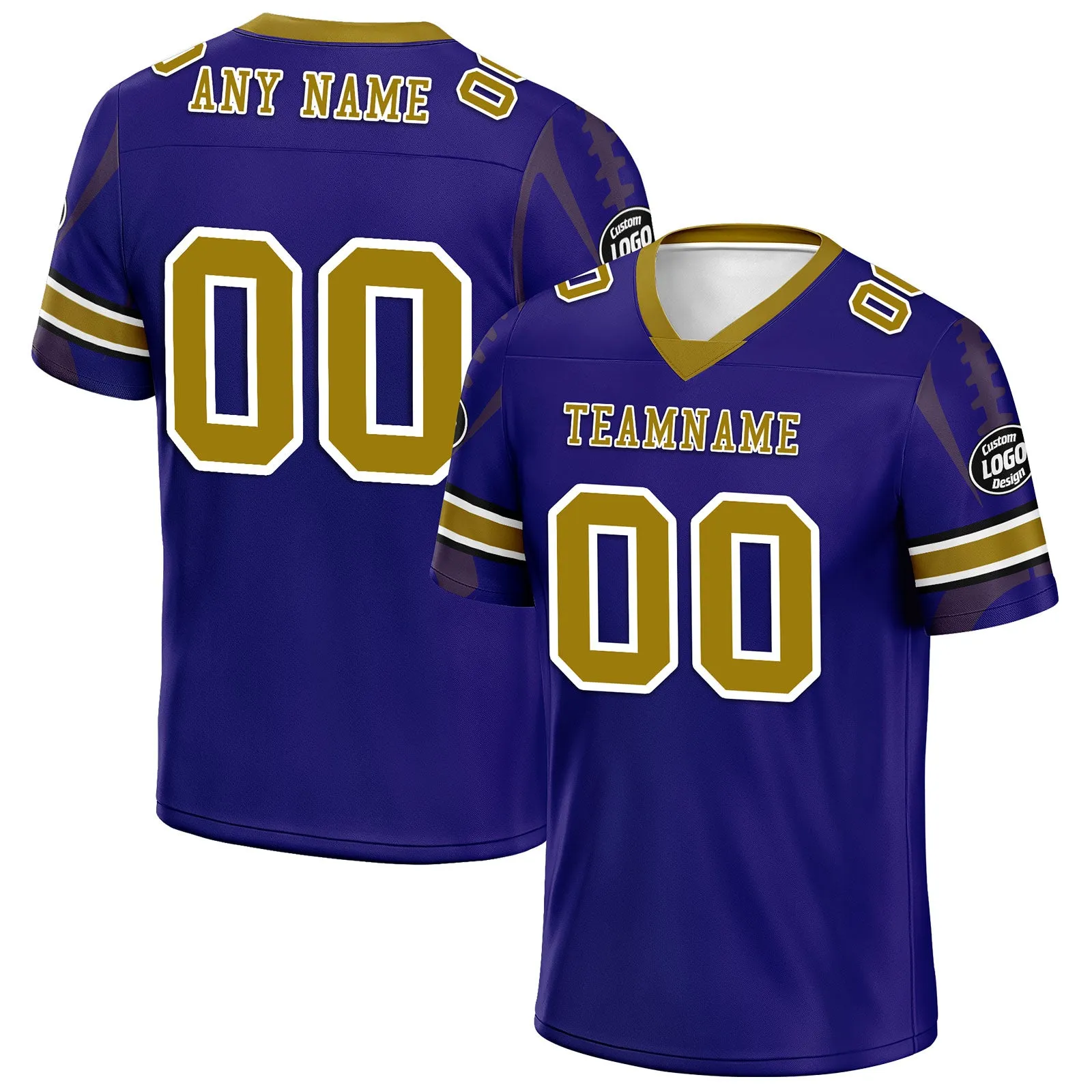 Custom Purple Baltimore Personalized Authentic Football Jersey FBJ02-D025033-4