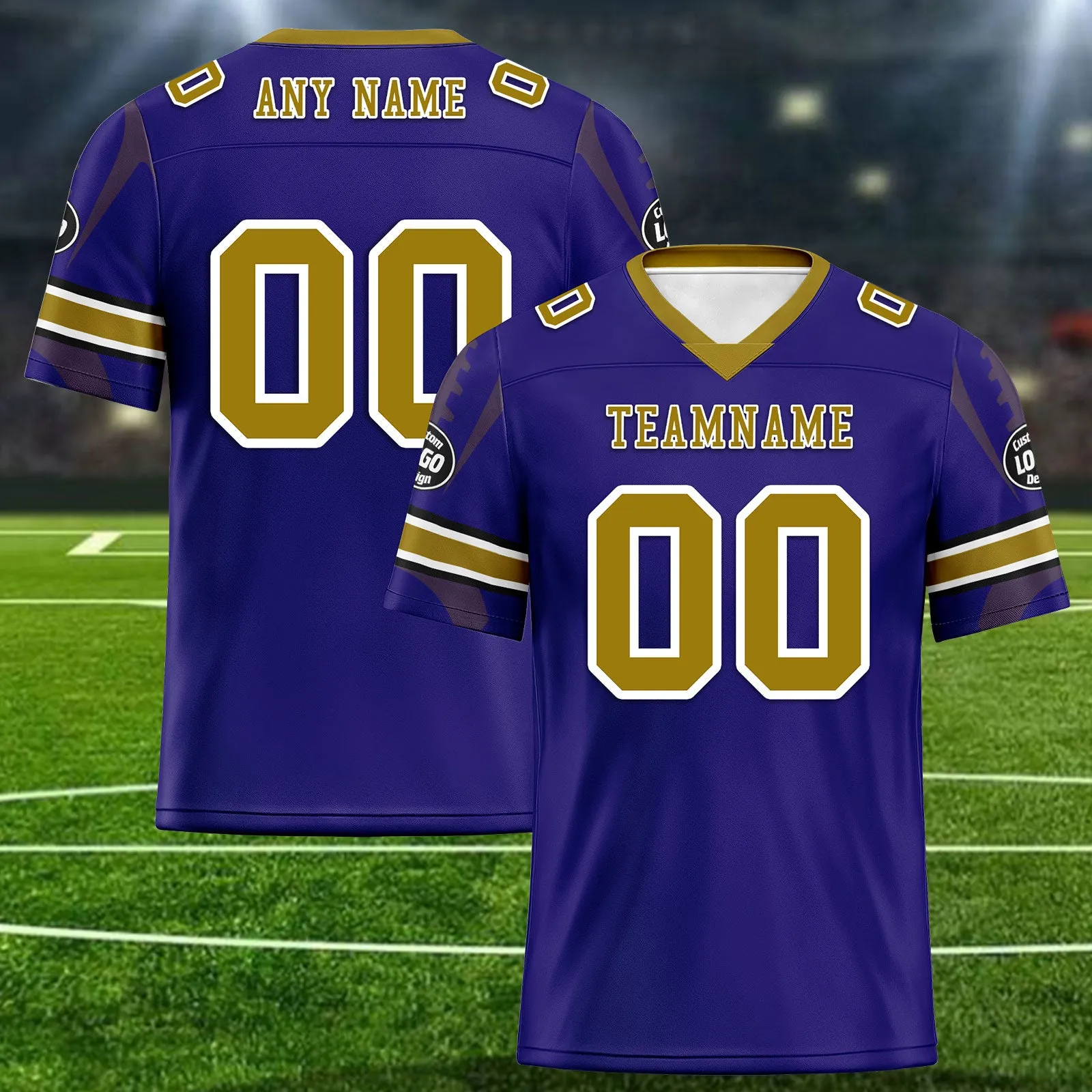 Custom Purple Baltimore Personalized Authentic Football Jersey FBJ02-D025033-4