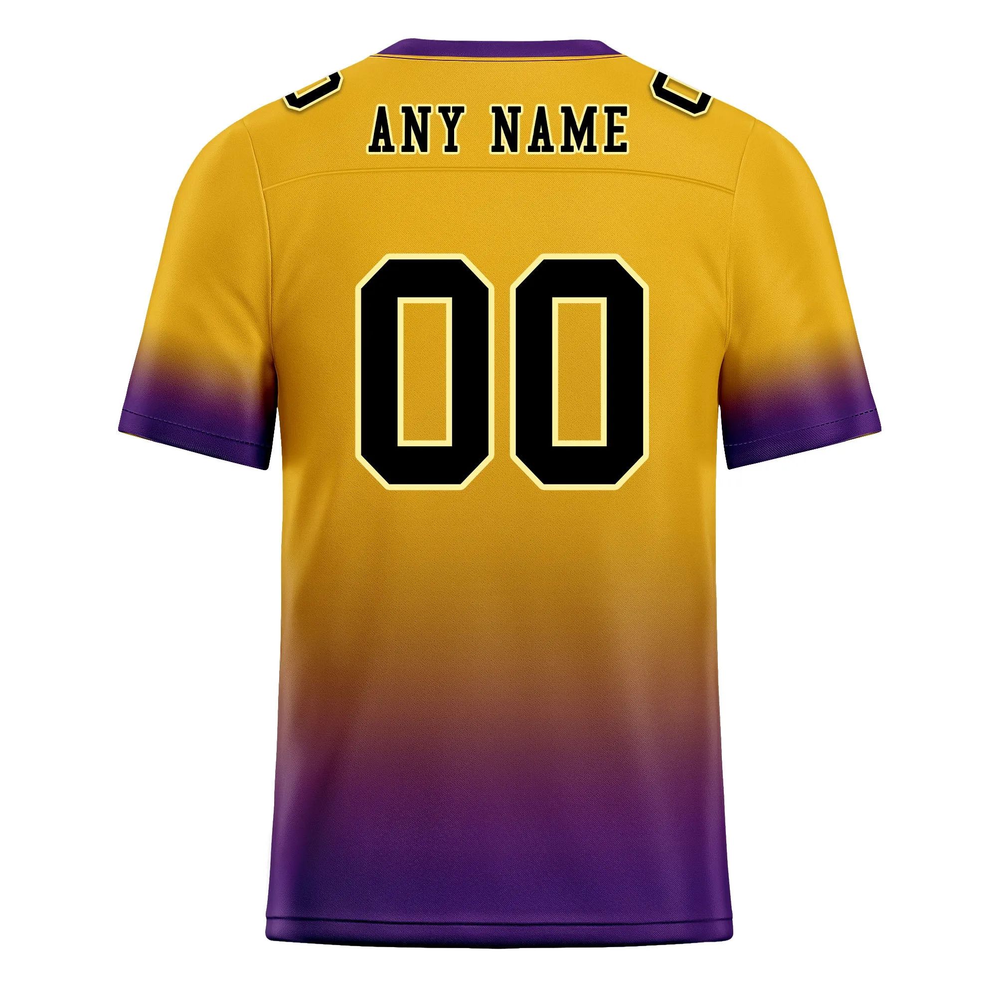 Custom Purple Gold Fade Fashion Personalized Authentic Football Jersey FBJ02-D06095