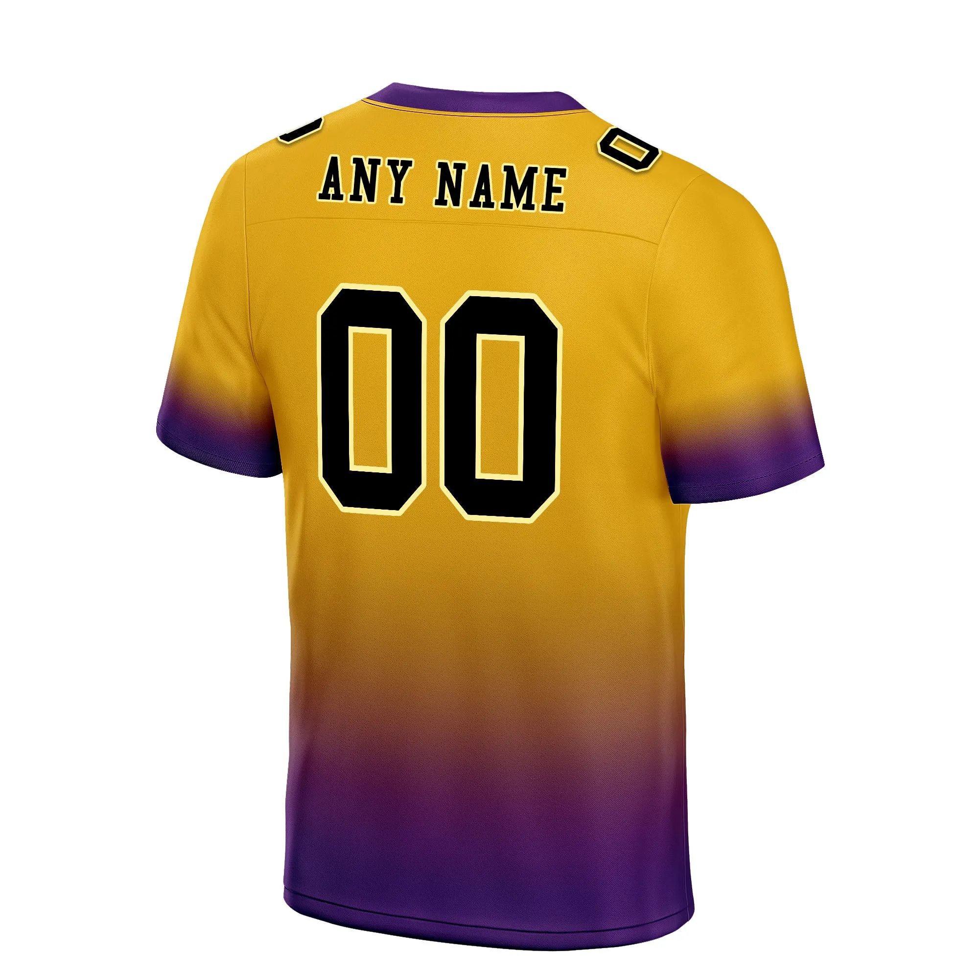 Custom Purple Gold Fade Fashion Personalized Authentic Football Jersey FBJ02-D06095