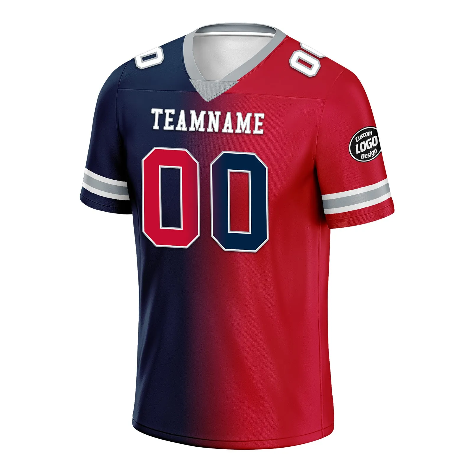 Custom Red Blue Massachusetts Personalized Authentic Football Jersey FBJ02-D028017-29