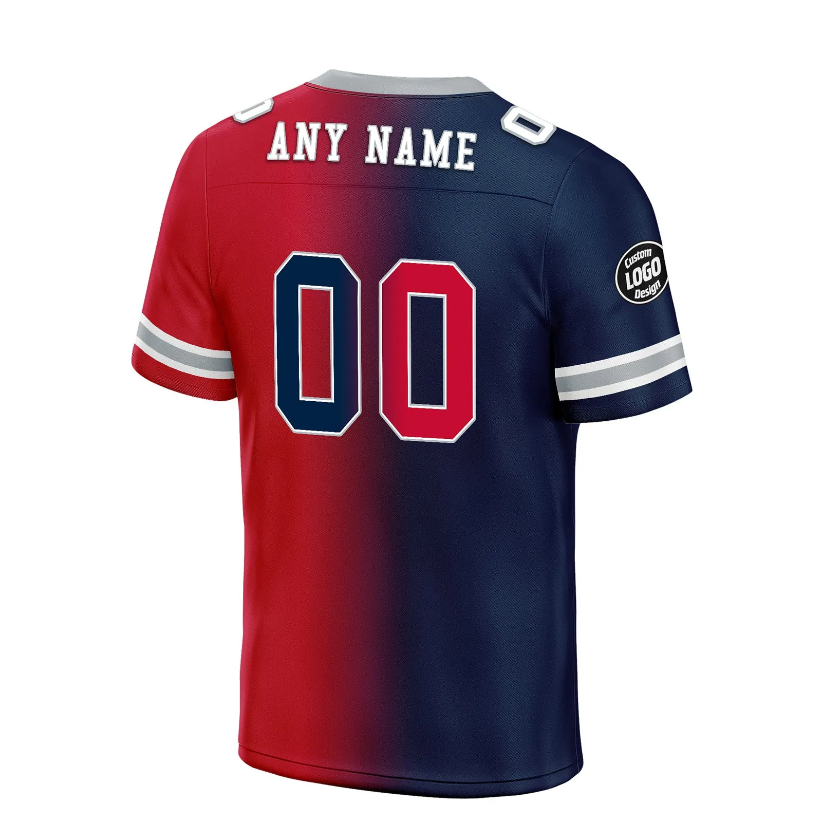 Custom Red Blue Massachusetts Personalized Authentic Football Jersey FBJ02-D028017-29