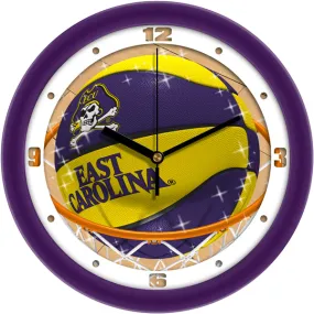 East Carolina Wall Clock - Basketball Slam Dunk