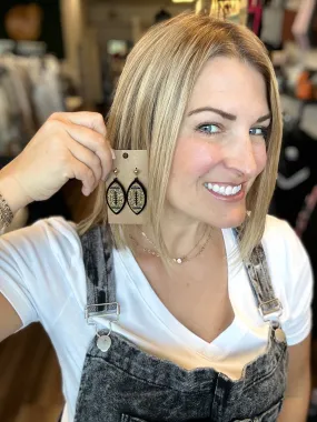 Glitter Football Earrings