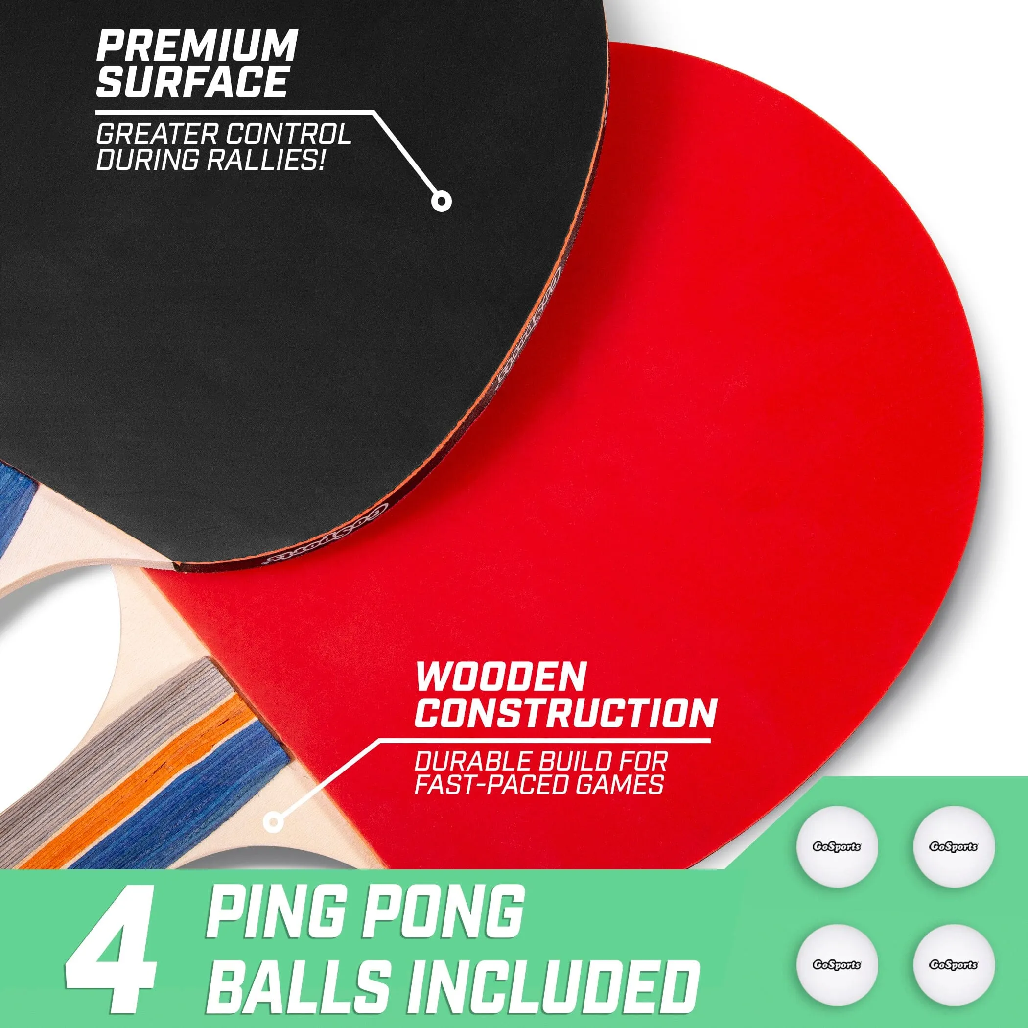 GoSports 6 ft x 3 ft Mid-size Table Tennis Game - Red