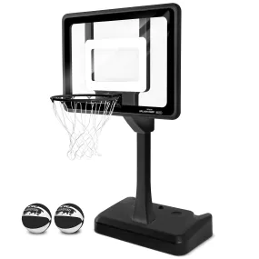 GoSports Splash Hoop ELITE Pool Hoop Basketball Game with Water Weighted Base, Adjustable Height, Regulation Steel Rim and 2 Pool Basketballs - Black