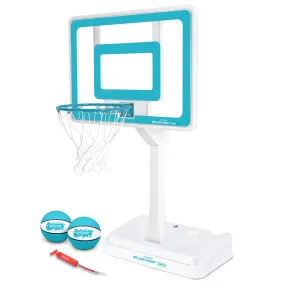 GoSports Splash Hoop LEGEND Pool Basketball Hoop Game with Water Weighted Base, Adjustable Height, and Regulation Steel Rim - Aqua