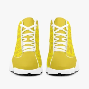 High-Top Leather White Basketball Sneakers