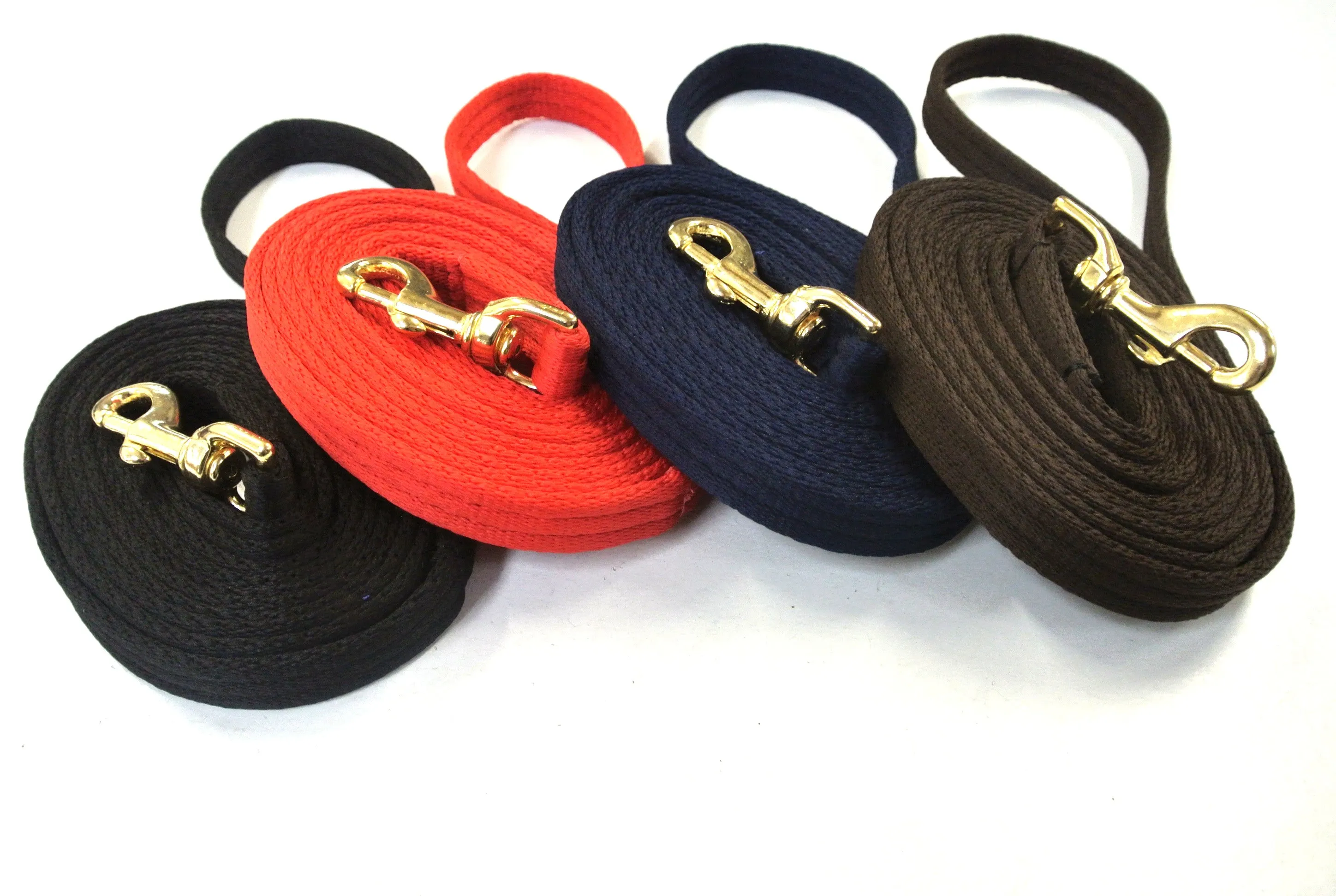 Horse Lunge Line Dog Training Lead Padded Strong Soft Air Webbing Solid Brass Trigger Clip