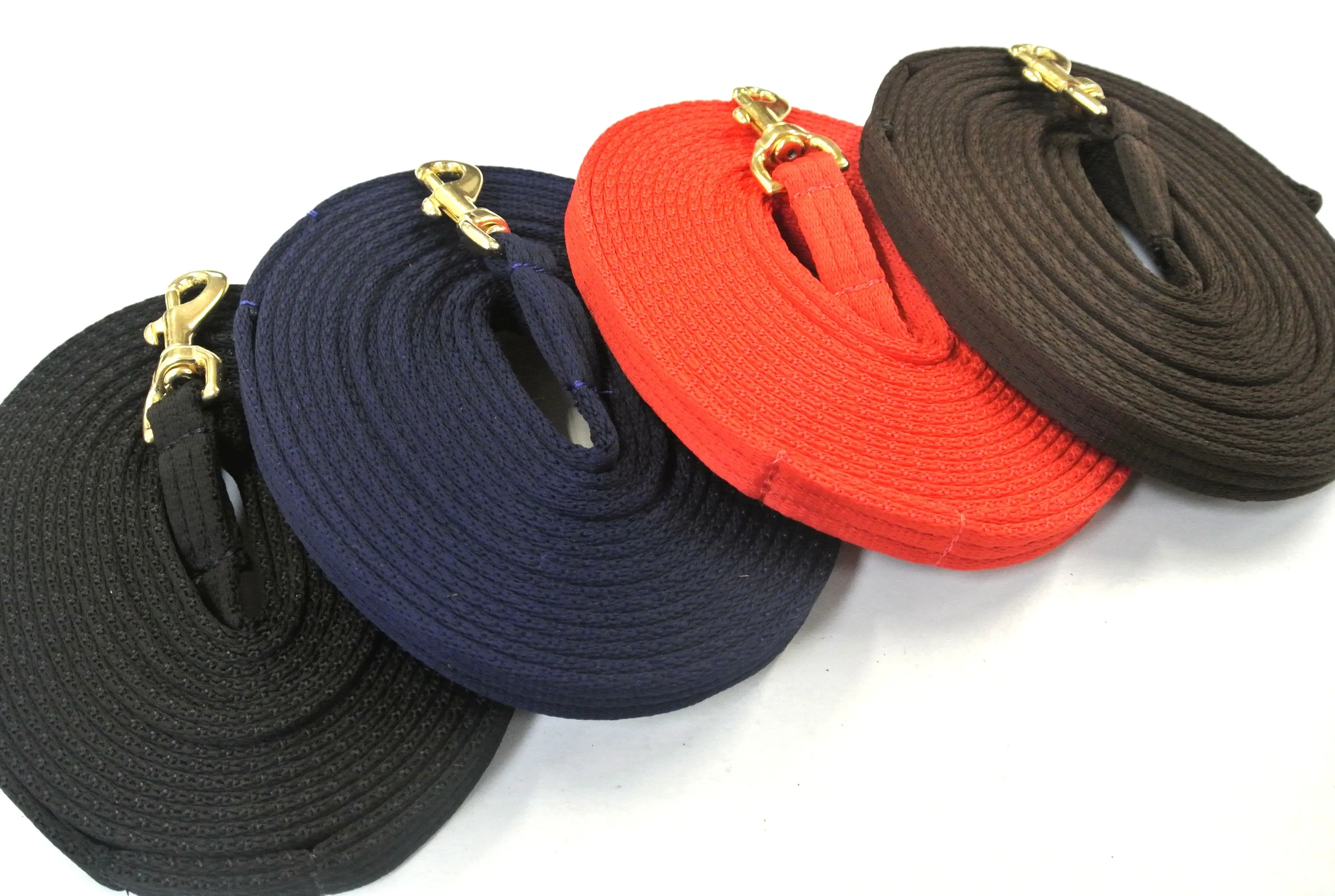 Horse Lunge Line Dog Training Lead Padded Strong Soft Air Webbing Solid Brass Trigger Clip