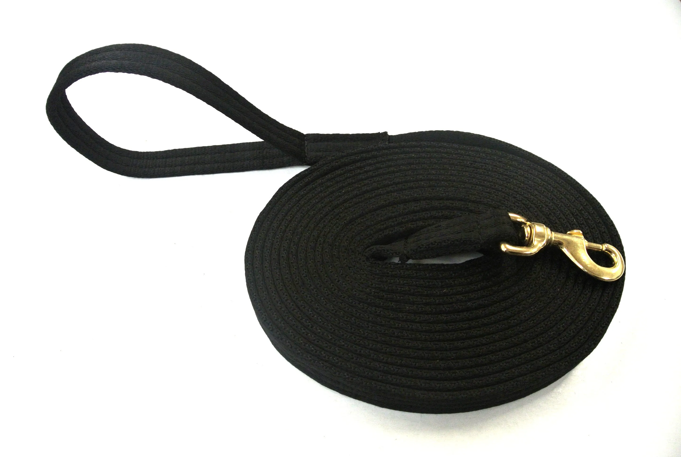 Horse Lunge Line Dog Training Lead Padded Strong Soft Air Webbing Solid Brass Trigger Clip