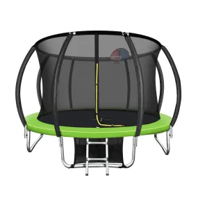 Mazam 10FT Round Spring Trampolines Kids Safety Net Enclosure w/ Basketball Set