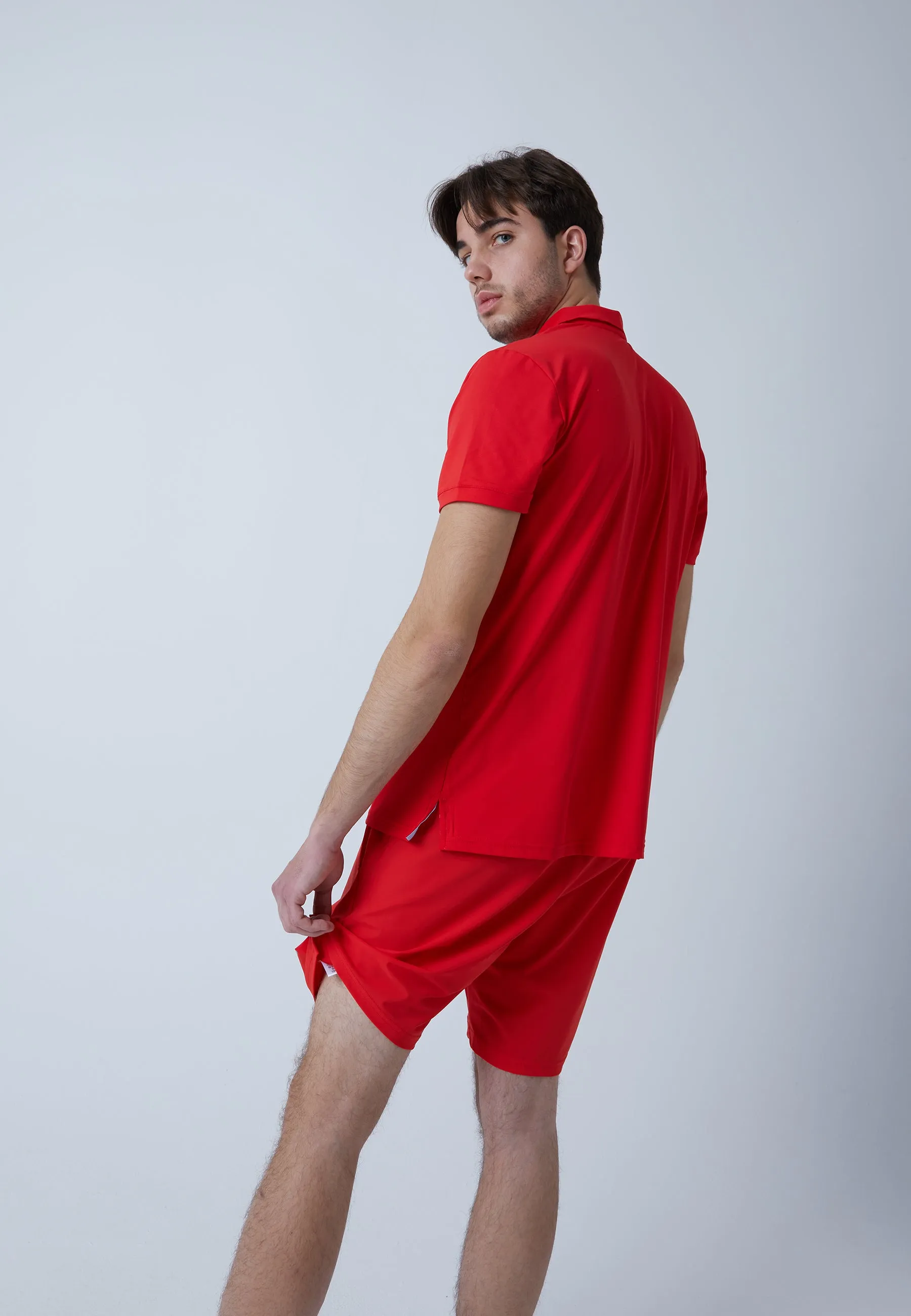 Men Tennis Polo Shirt, red
