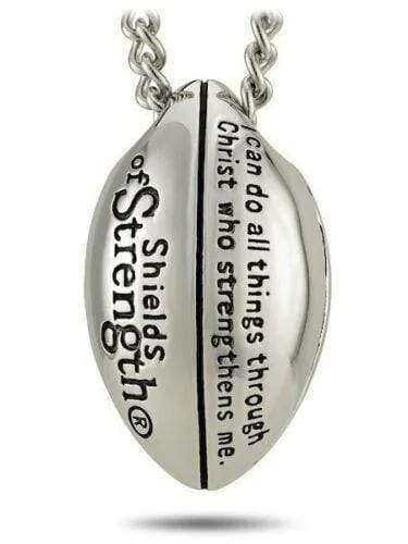 Men's Philippians 4:13 Stainless Steel Football Necklace