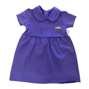 Purple Dot LSU Peter Pan Collar Dress