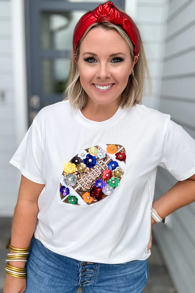 Queen Of Sparkles: White Flower Football