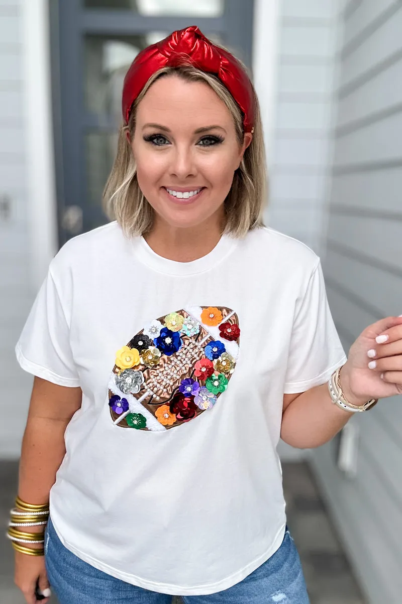 Queen Of Sparkles: White Flower Football