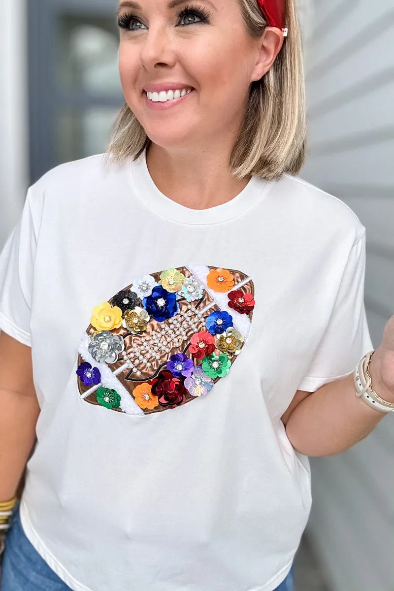 Queen Of Sparkles: White Flower Football