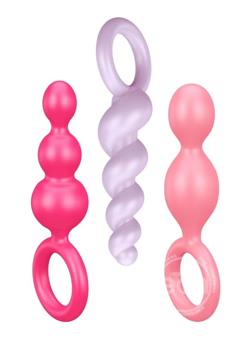 Satisfyer Booty Call Silicone Textured Anal Plugs 3 Each Per Set