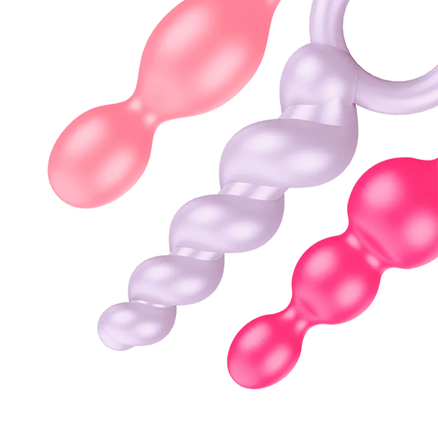 Satisfyer Booty Call Silicone Textured Anal Plugs 3 Each Per Set