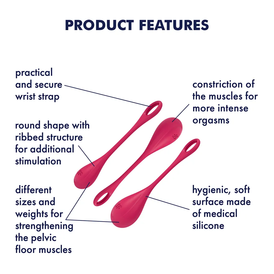 Satisfyer Yoni Power 1 Silicone Weighted Ben Wa Balls Set for Pelvic Floor Training