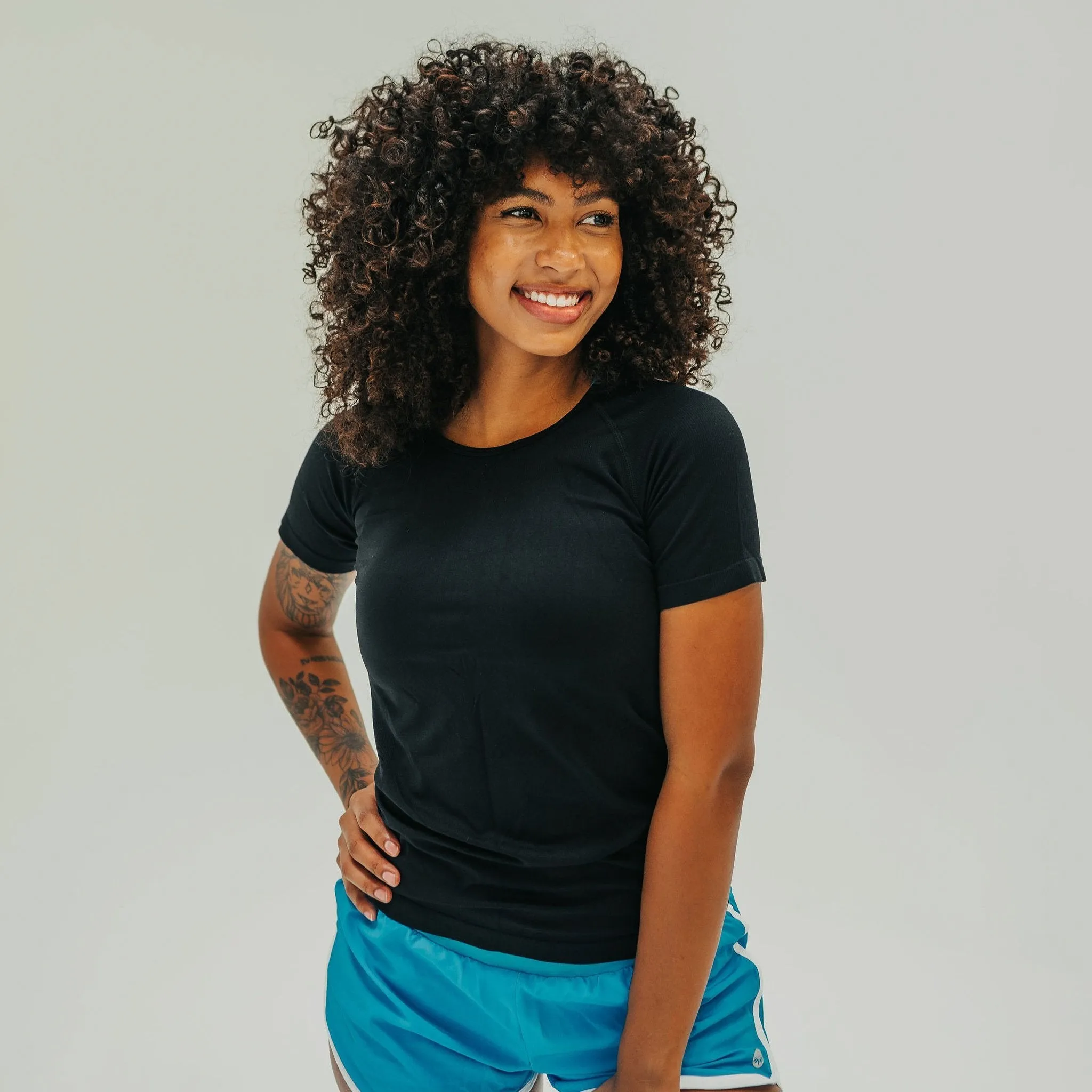 Sporty Seamless Tee - Black