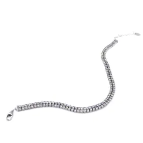 Sterling Silver Double Row CZ Tennis Bracelet