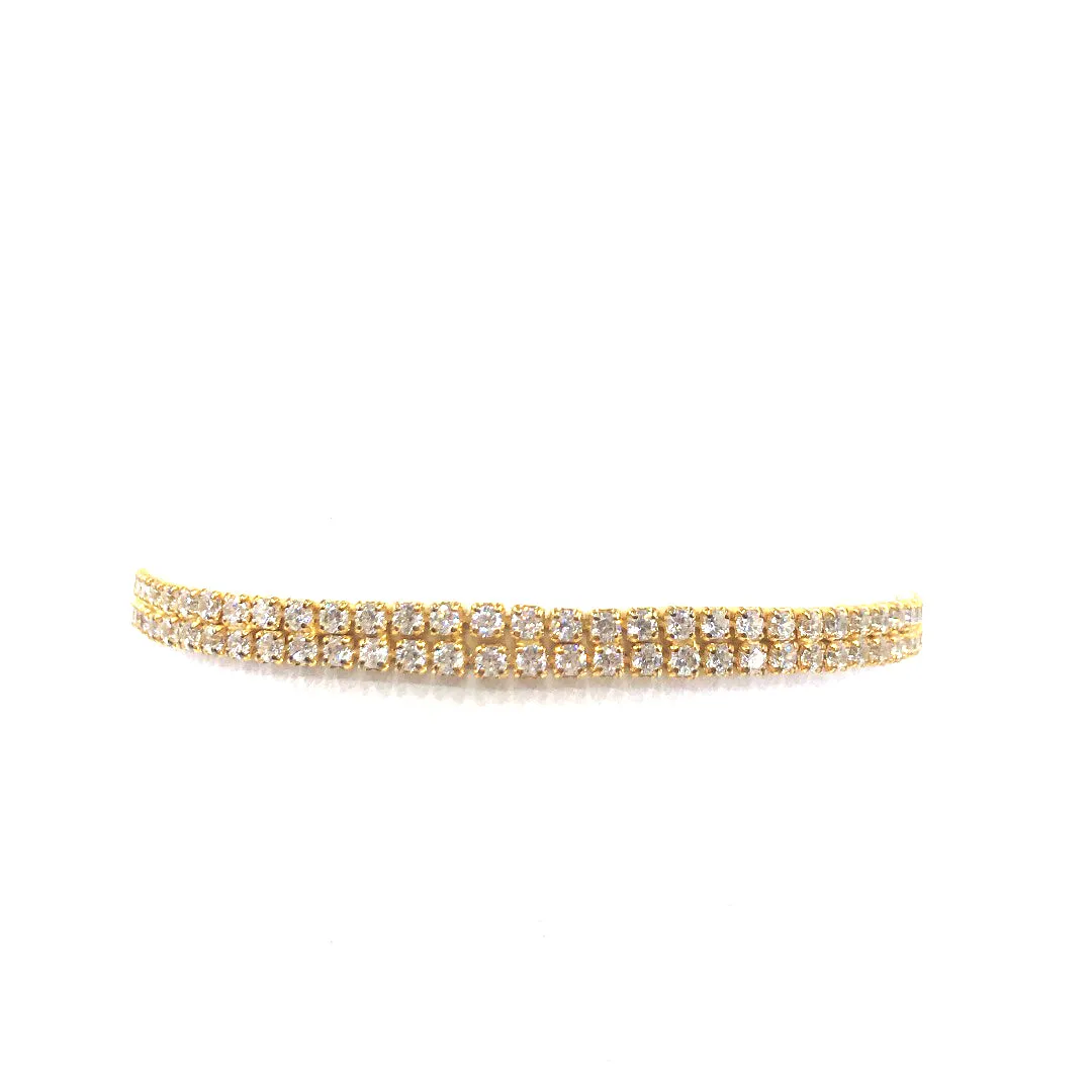 Sterling Silver Double Row CZ Tennis Bracelet