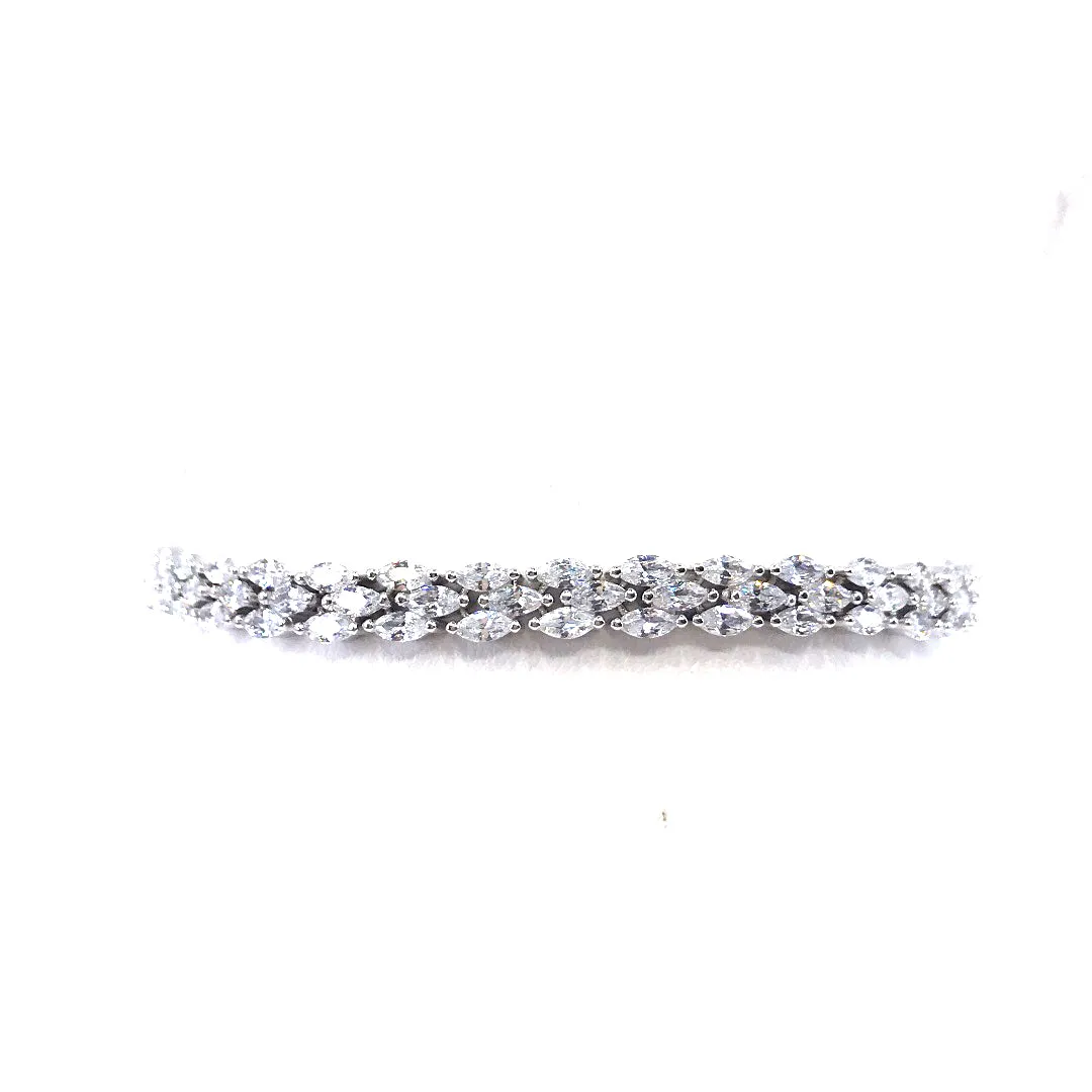 Sterling Silver Marquis Tennis Bracelet