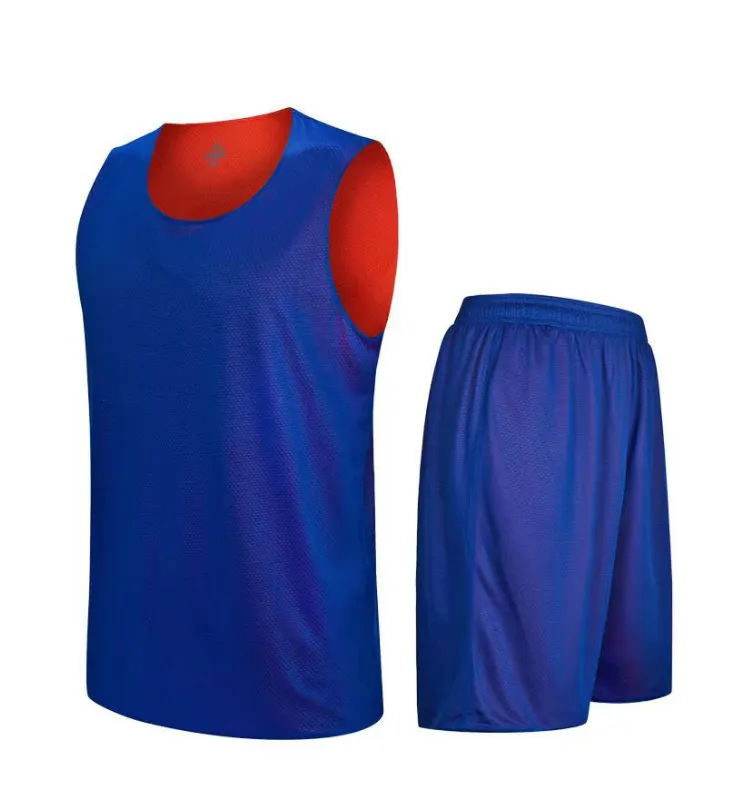Sweat-absorbent and breathable reversible basketball jersey for children