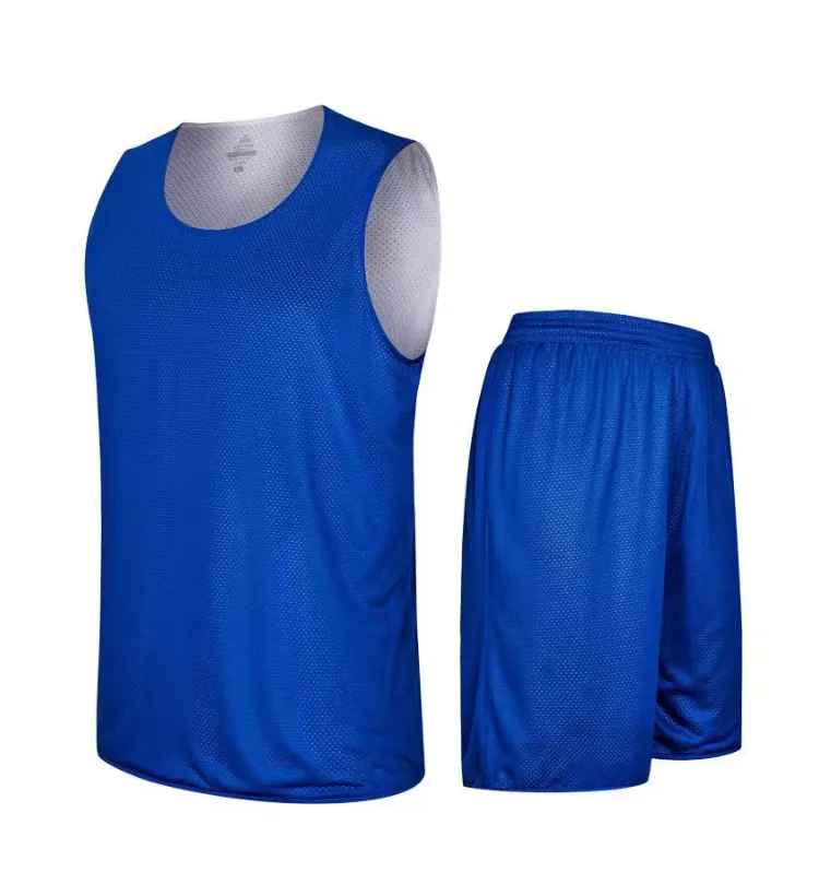 Sweat-absorbent and breathable reversible basketball jersey for children
