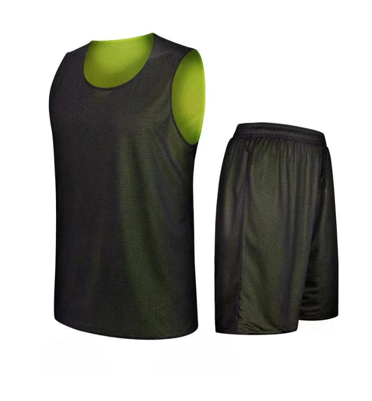 Sweat-absorbent and breathable reversible basketball jersey for children