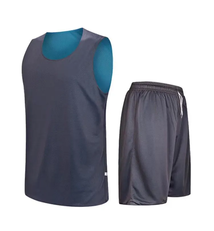 Sweat-absorbent and breathable reversible basketball jersey for children