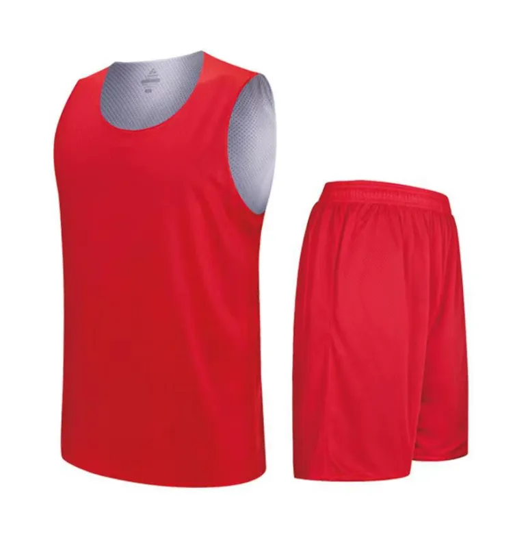 Sweat-absorbent and breathable reversible basketball jersey for children