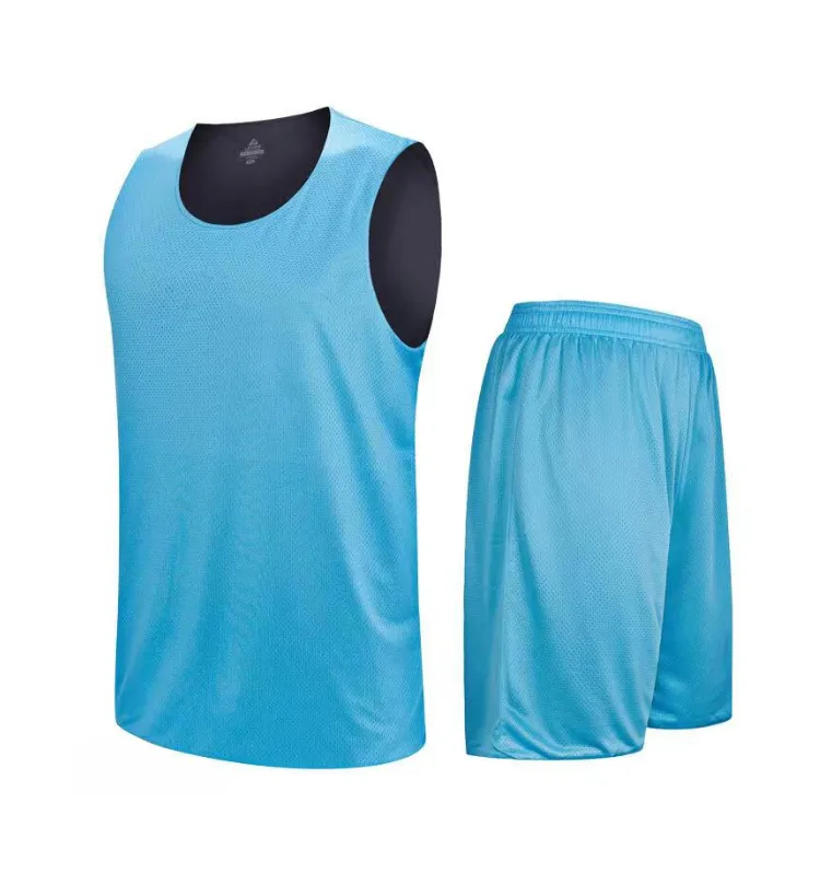 Sweat-absorbent and breathable reversible basketball jersey for children