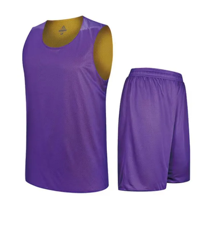 Sweat-absorbent and breathable reversible basketball jersey for children