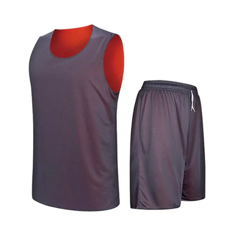 Sweat-absorbent and breathable reversible basketball jersey for children